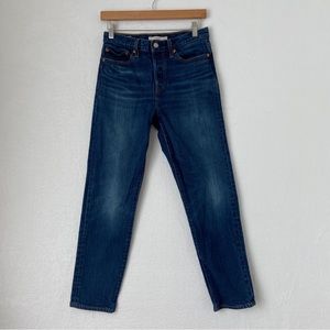 Levis Womens Blue Denim Wedgie Button Fly High Rise Jeans Size 28